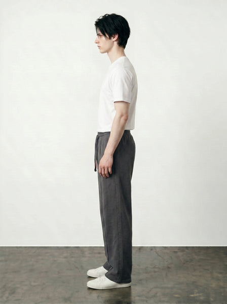 Dark Grey Front Seam Straight Leg Trousers