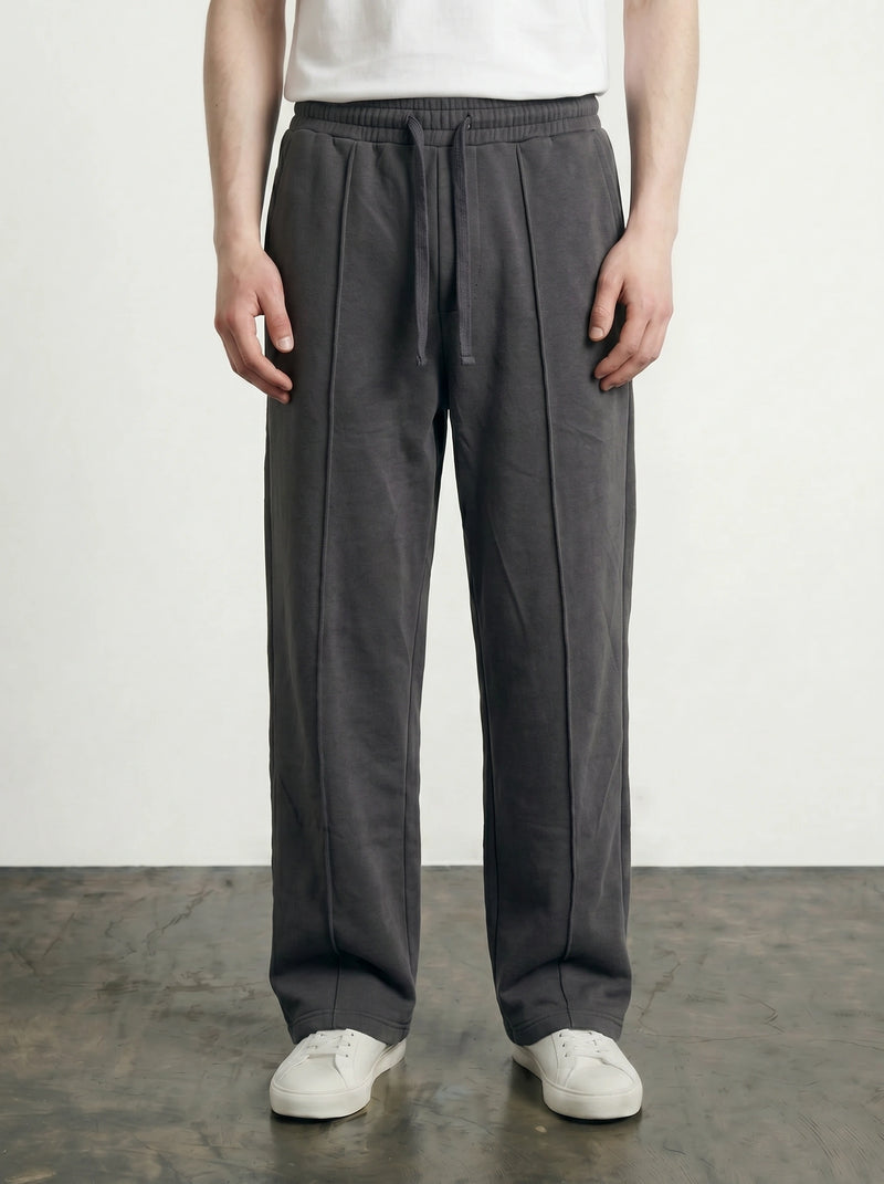 Dark Grey Front Seam Straight Leg Trousers | Montivo Pakistan
