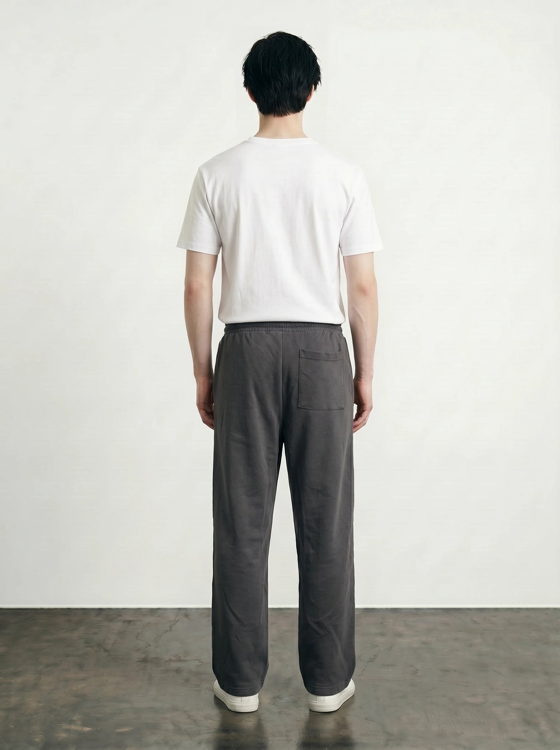 Dark Grey Front Seam Straight Leg Trousers