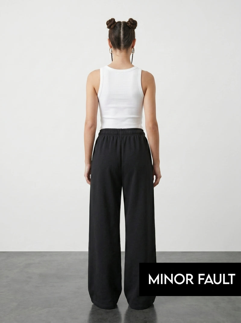 (Minor Fault) Black Wide Leg Trousers | Montivo Pakistan