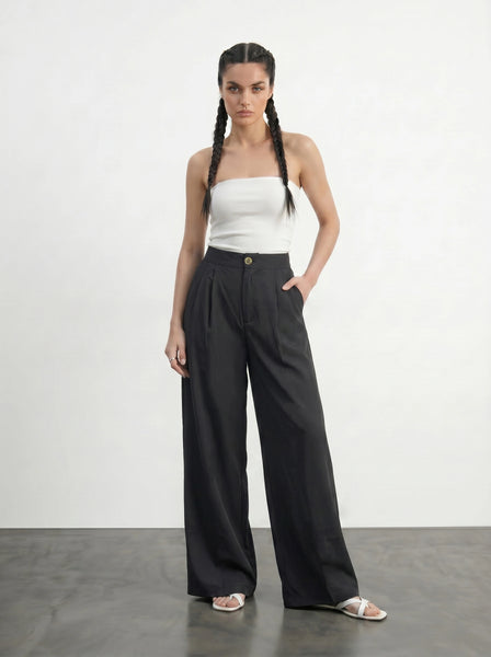 Black Light Weight Wide Leg Pants | Montivo Pakistan