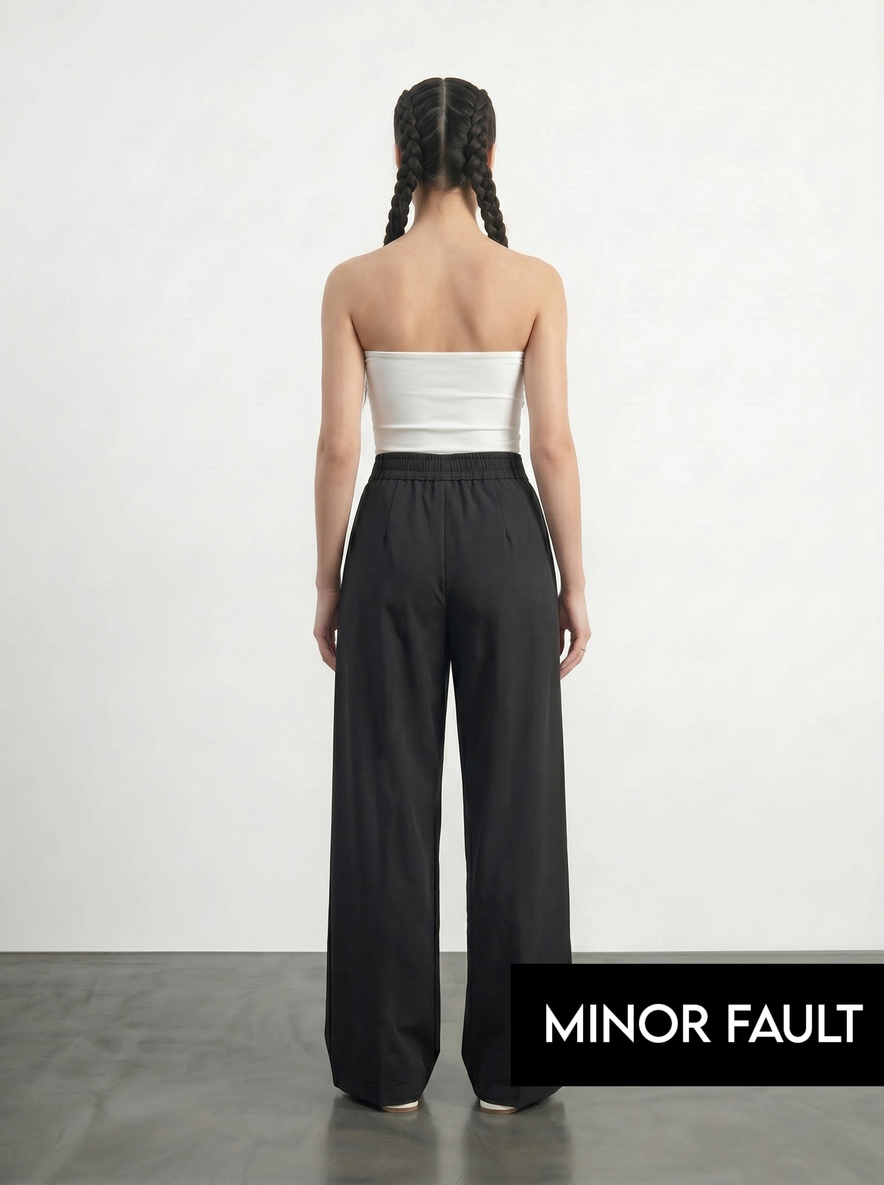 (Minor Fault) Black Light Weight Wide Leg Pants | Montivo Pakistan
