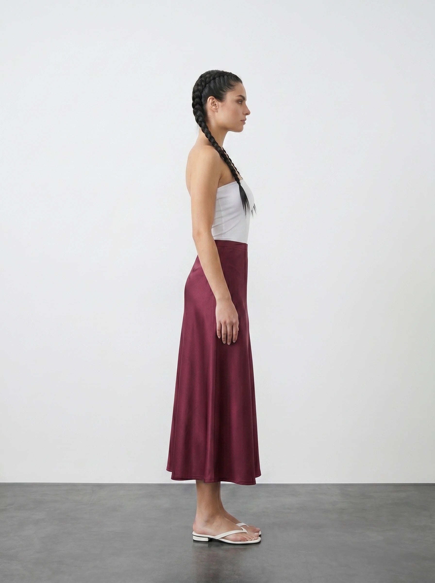 Burgundy Flared Skirt | Montivo Pakistan