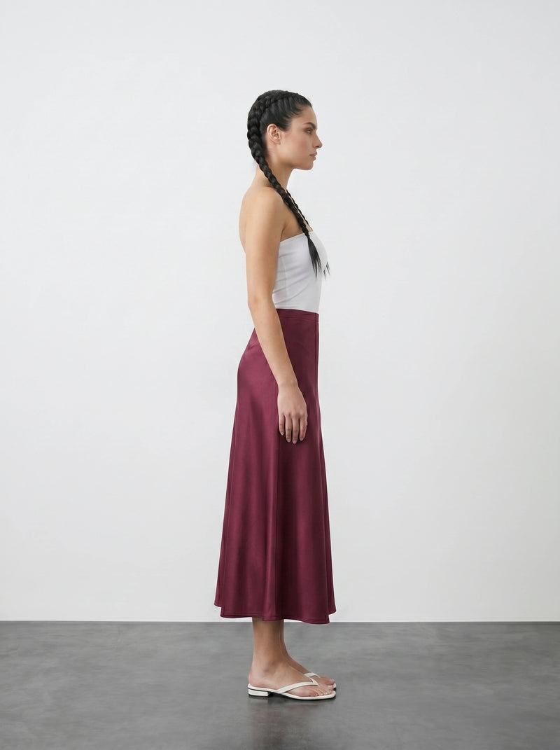 Burgundy Flared Skirt | Montivo Pakistan