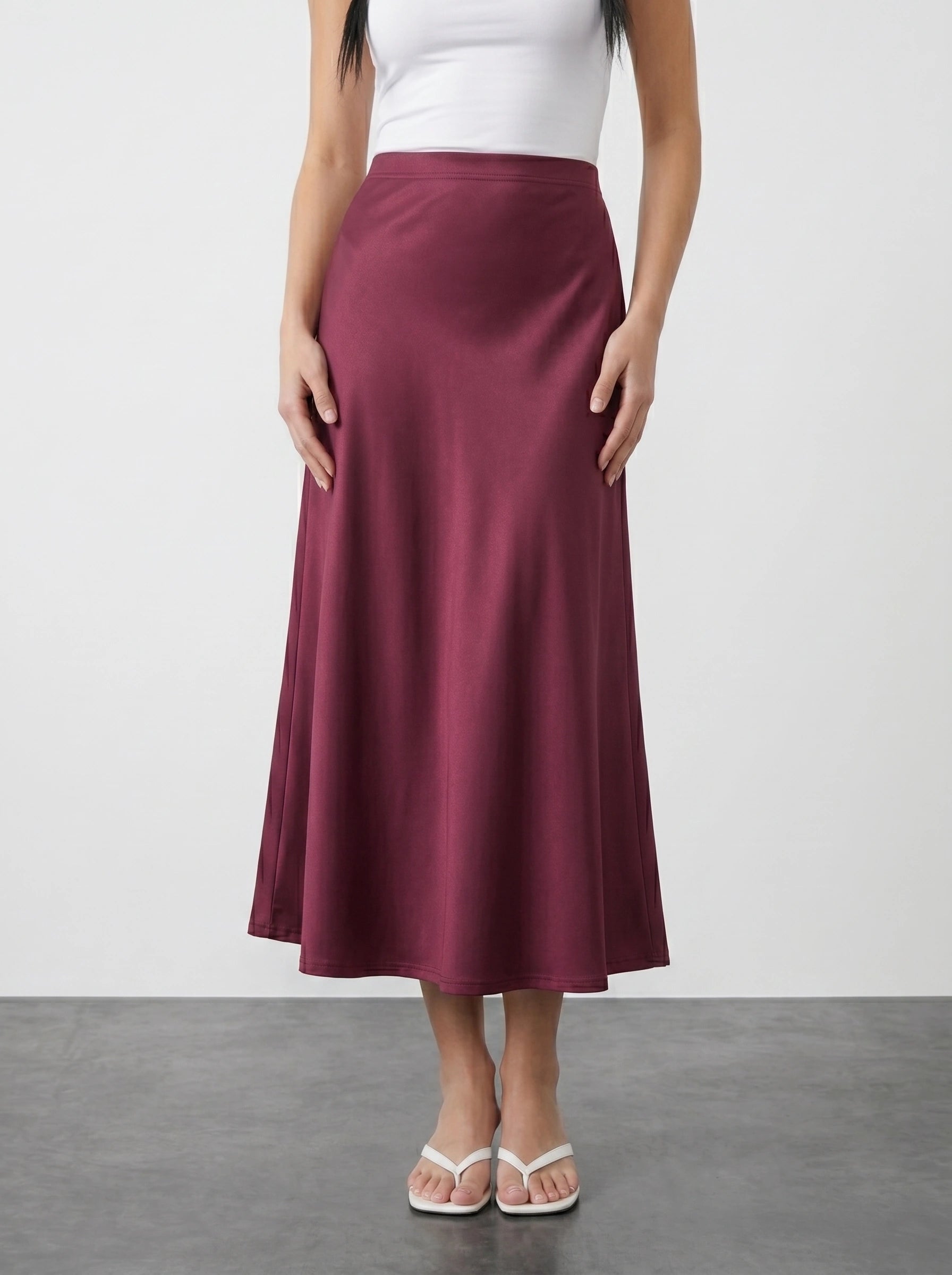 Burgundy Flared Skirt | Montivo Pakistan