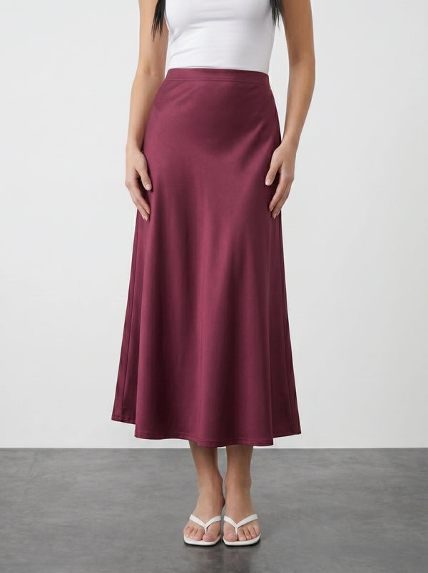 Burgundy Flared Skirt | Montivo Pakistan