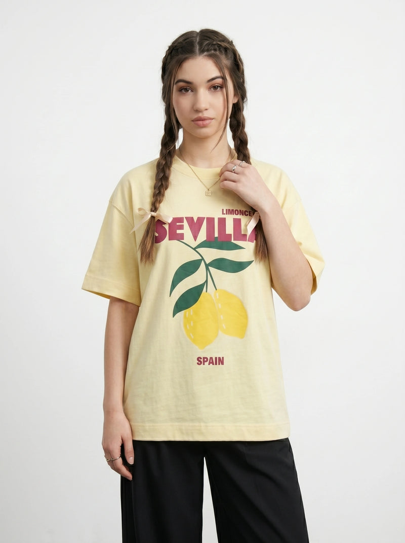Lemon Seville Oversized Graphic Printed Tshirt | Montivo Pakistan