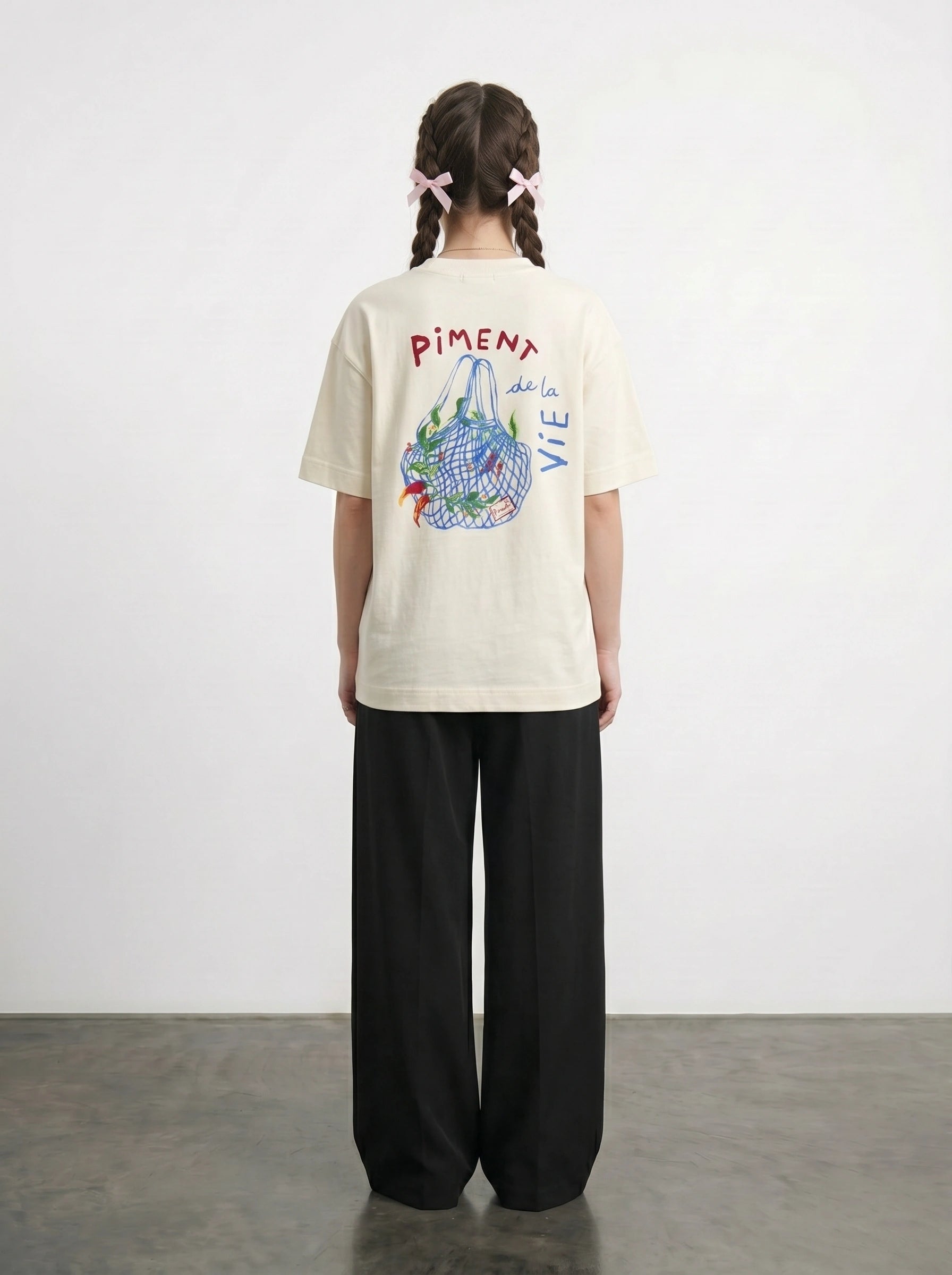 Ecru Oversized Graphic Printed Tshirt | Montivo Pakistan