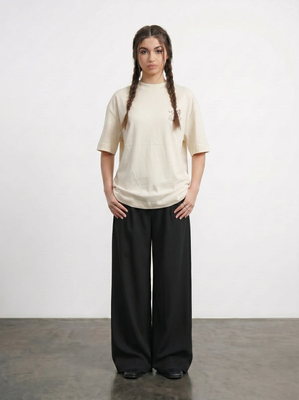 Ecru Lamer Oversized Graphic Printed Tshirt | Montivo Pakistan