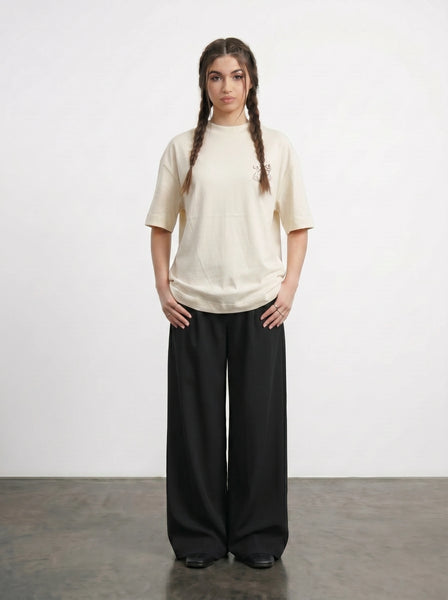 Ecru Lamer Oversized Graphic Printed Tshirt | Montivo Pakistan