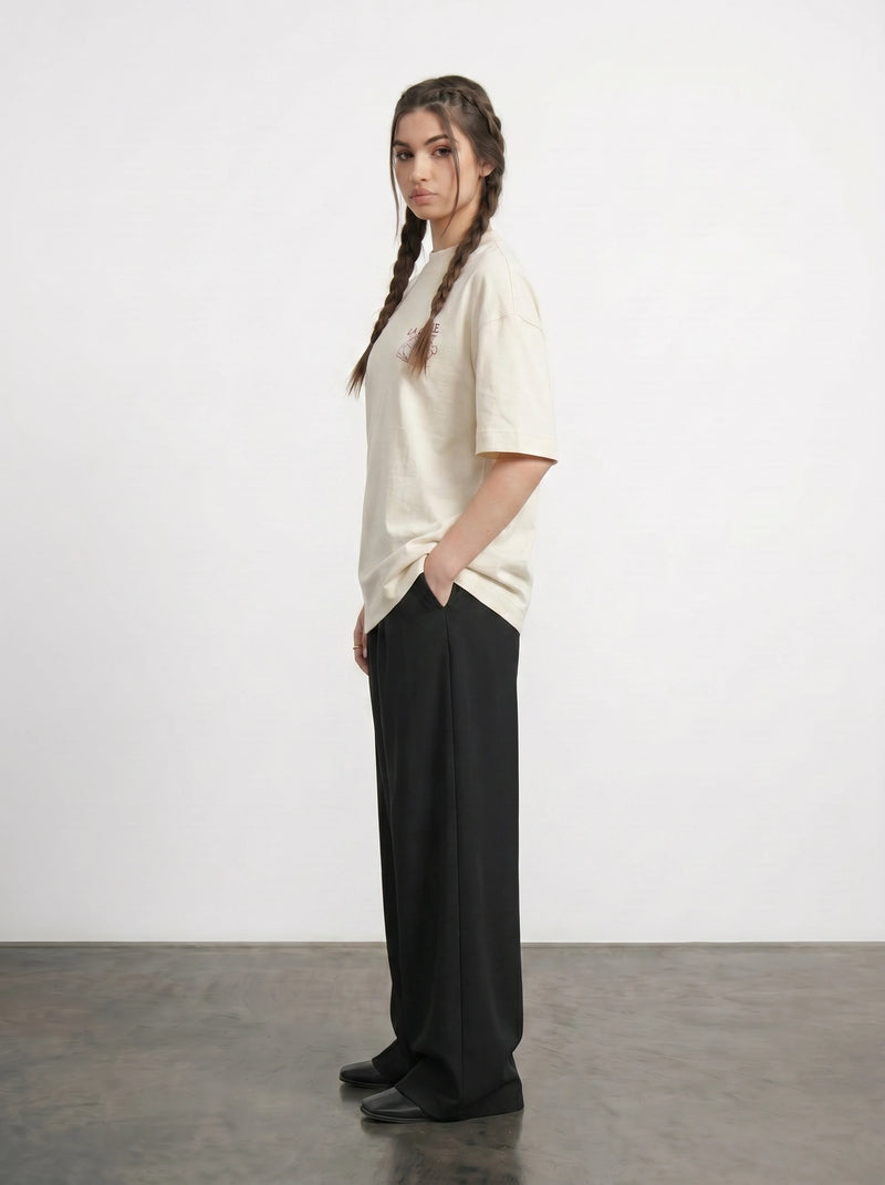 Ecru Lamer Oversized Graphic Printed Tshirt | Montivo Pakistan