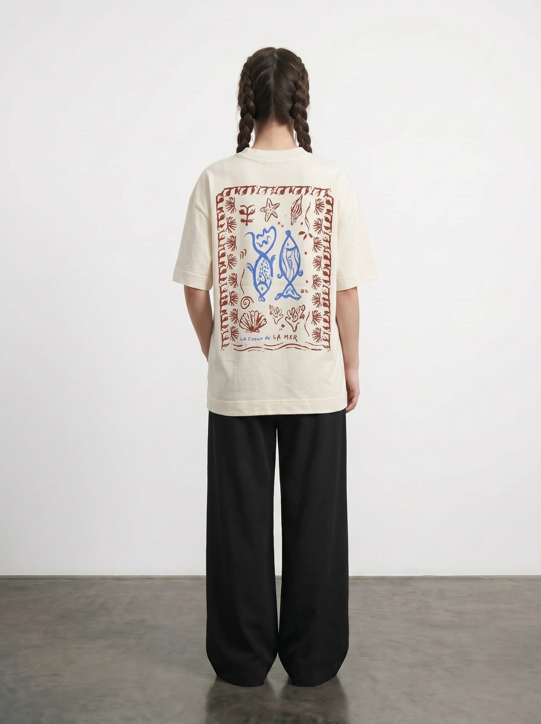 Ecru Lamer Oversized Graphic Printed Tshirt | Montivo Pakistan
