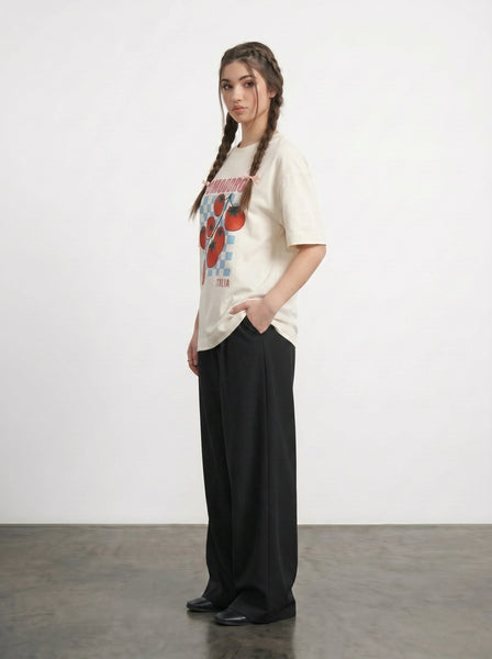 Ecru Pomodoro Oversized Graphic Printed Tshirt | Montivo Pakistan