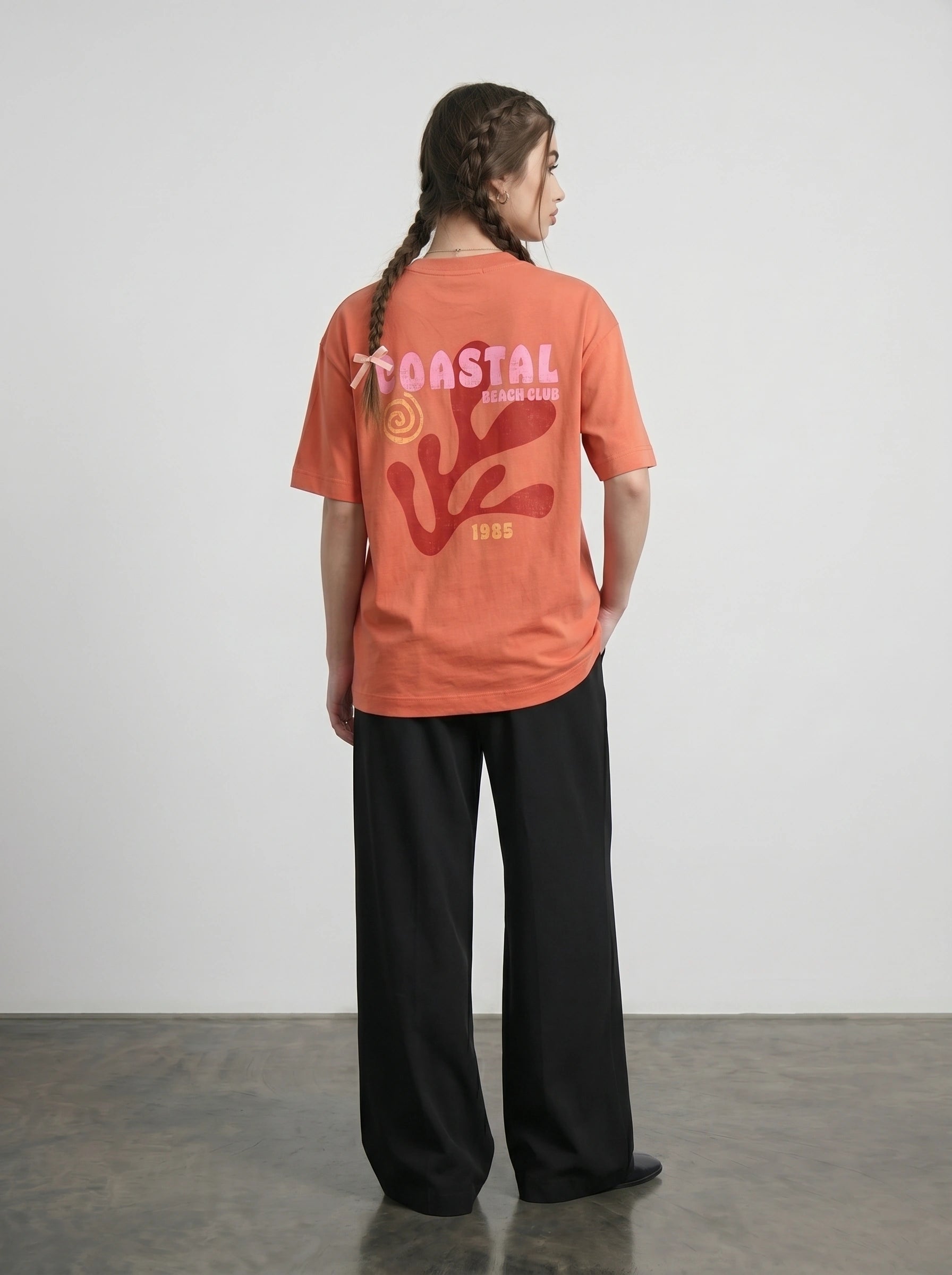 Orange Beach Club Oversized Graphic Printed Tshirt | Montivo Pakistan