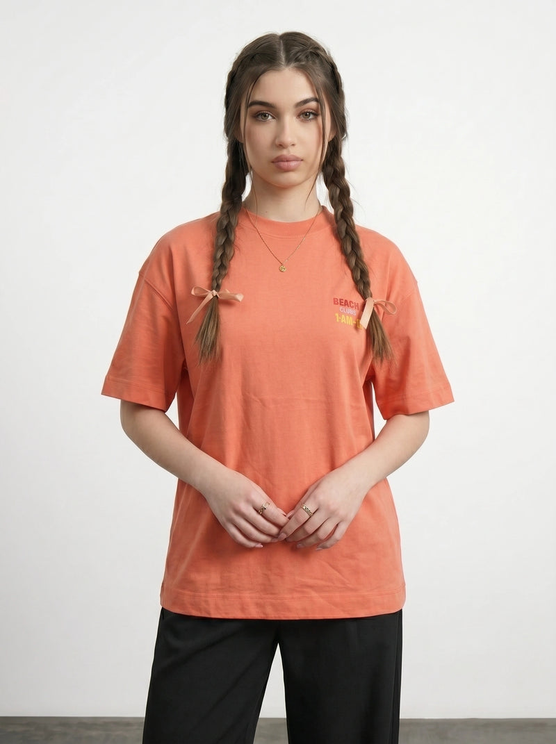 Orange Beach Club Oversized Graphic Printed Tshirt | Montivo Pakistan