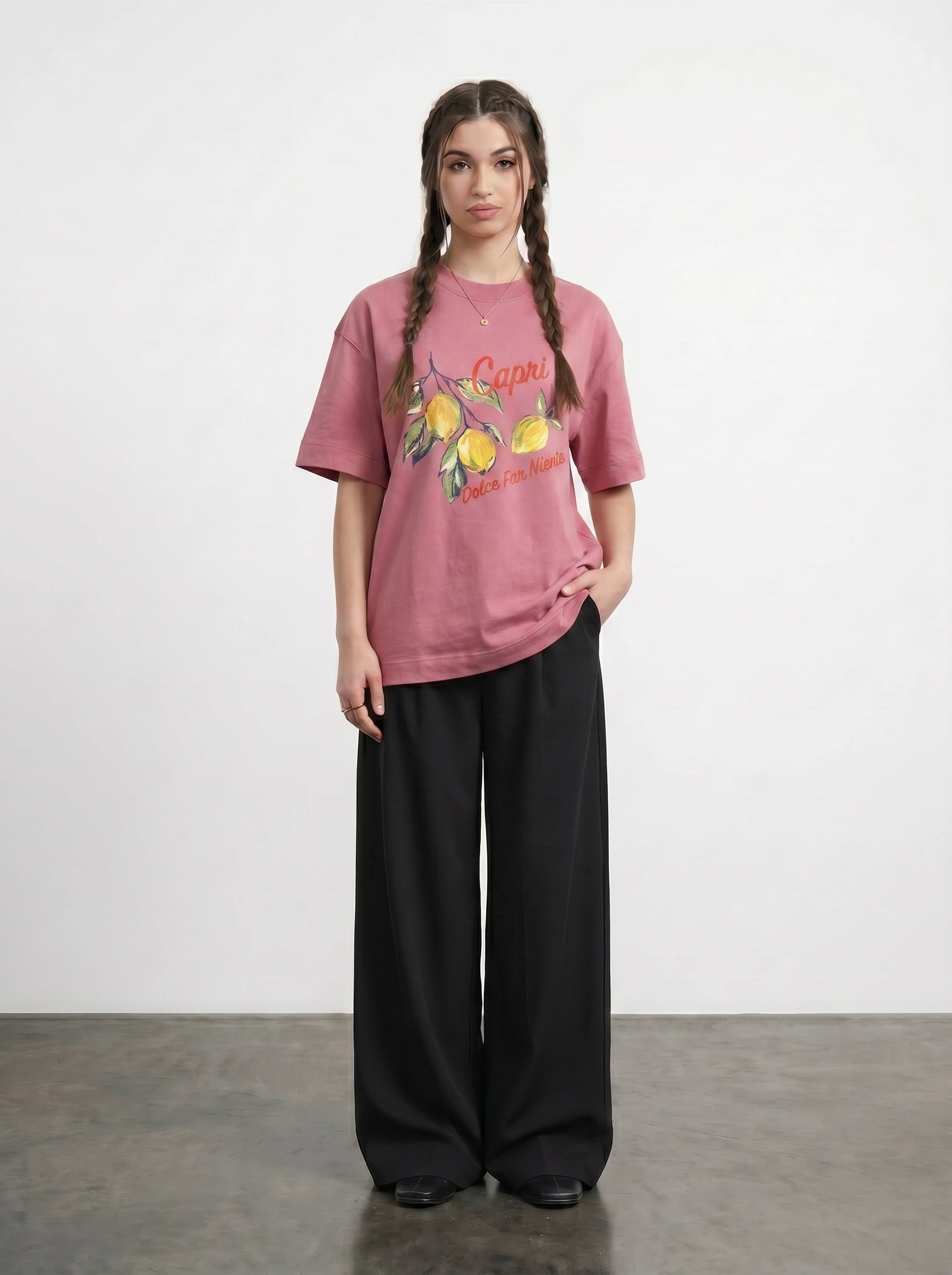 Pink Capri Oversized Graphic Printed Tshirt | Montivo Pakistan
