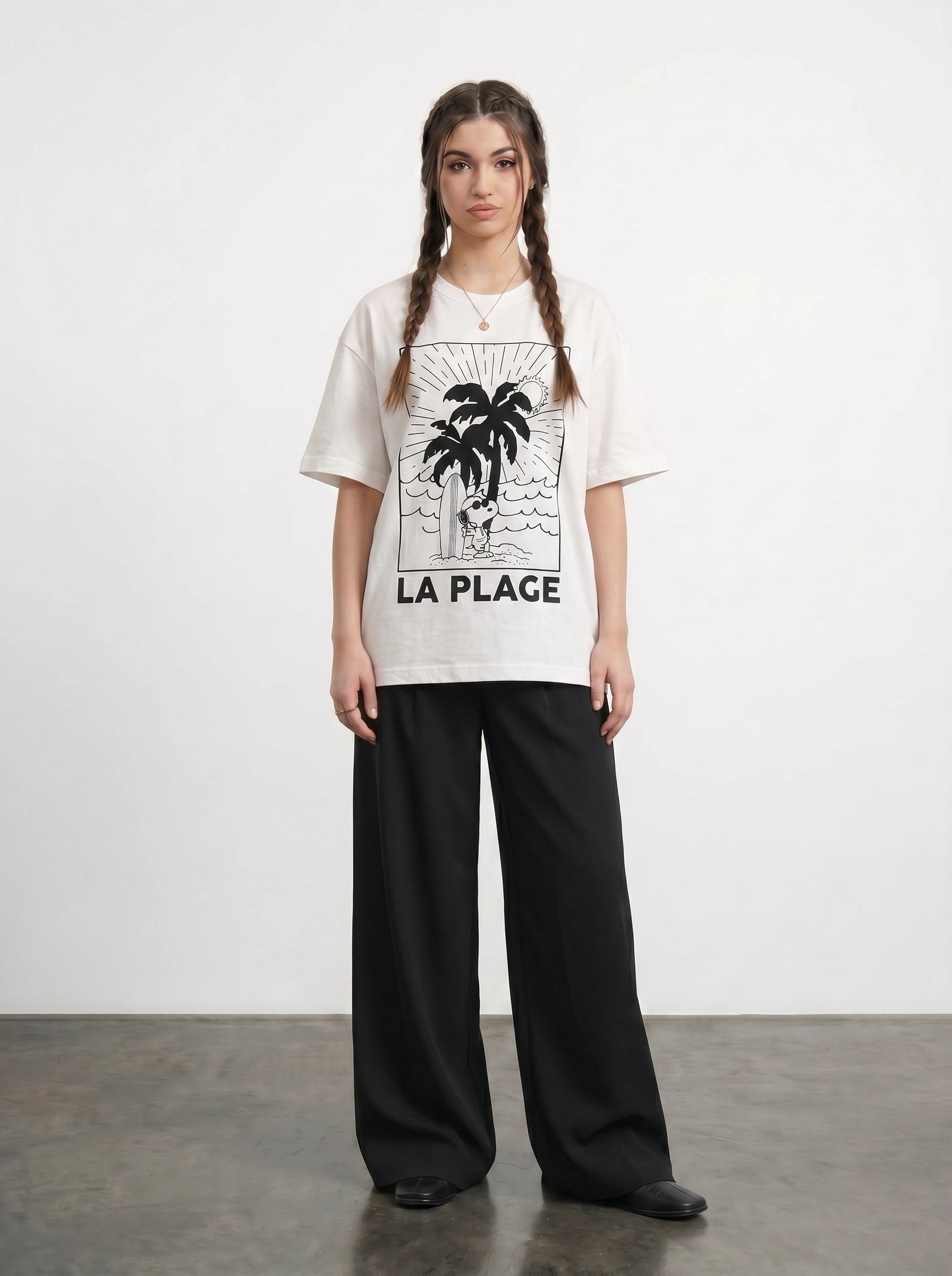 White Oversized Graphic Printed Tshirt | Montivo Pakistan