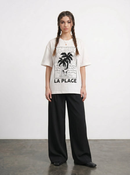 White Oversized Graphic Printed Tshirt | Montivo Pakistan