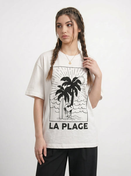 White Oversized Graphic Printed Tshirt | Montivo Pakistan