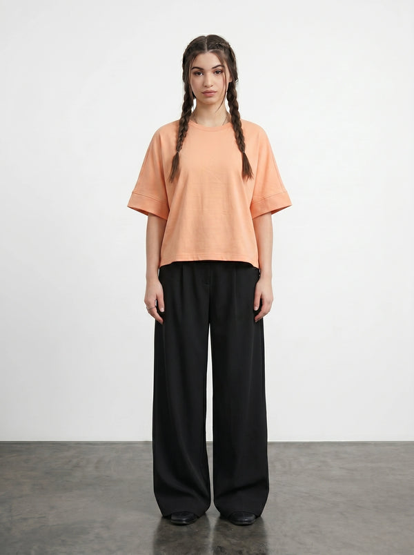 Peach Cropped Oversized Tshirt | Montivo Pakistan