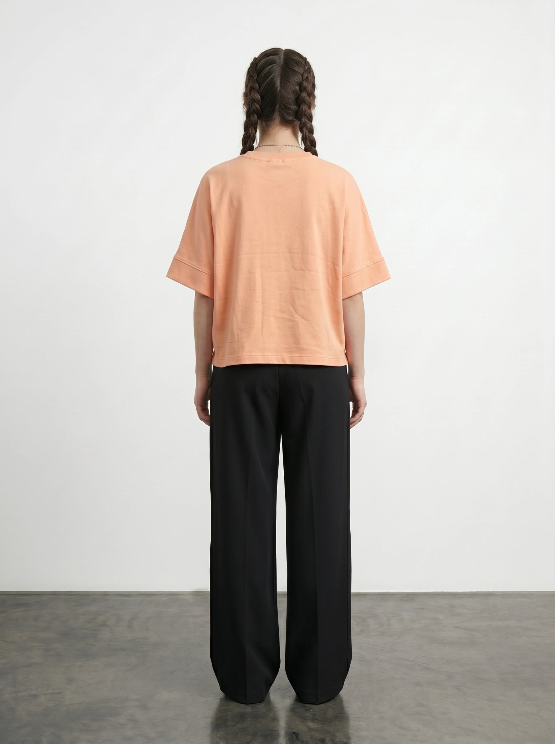 Peach Cropped Oversized Tshirt | Montivo Pakistan