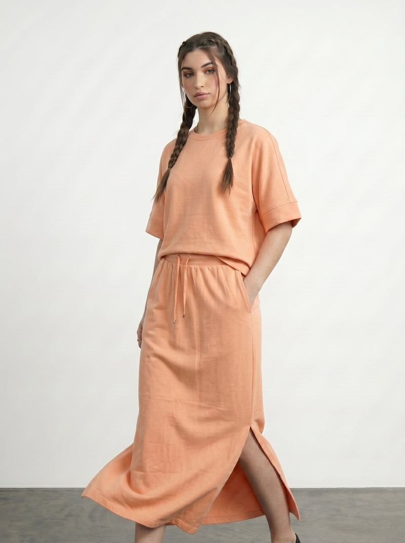 Peach Split Hem Skirt | Montivo Pakistan