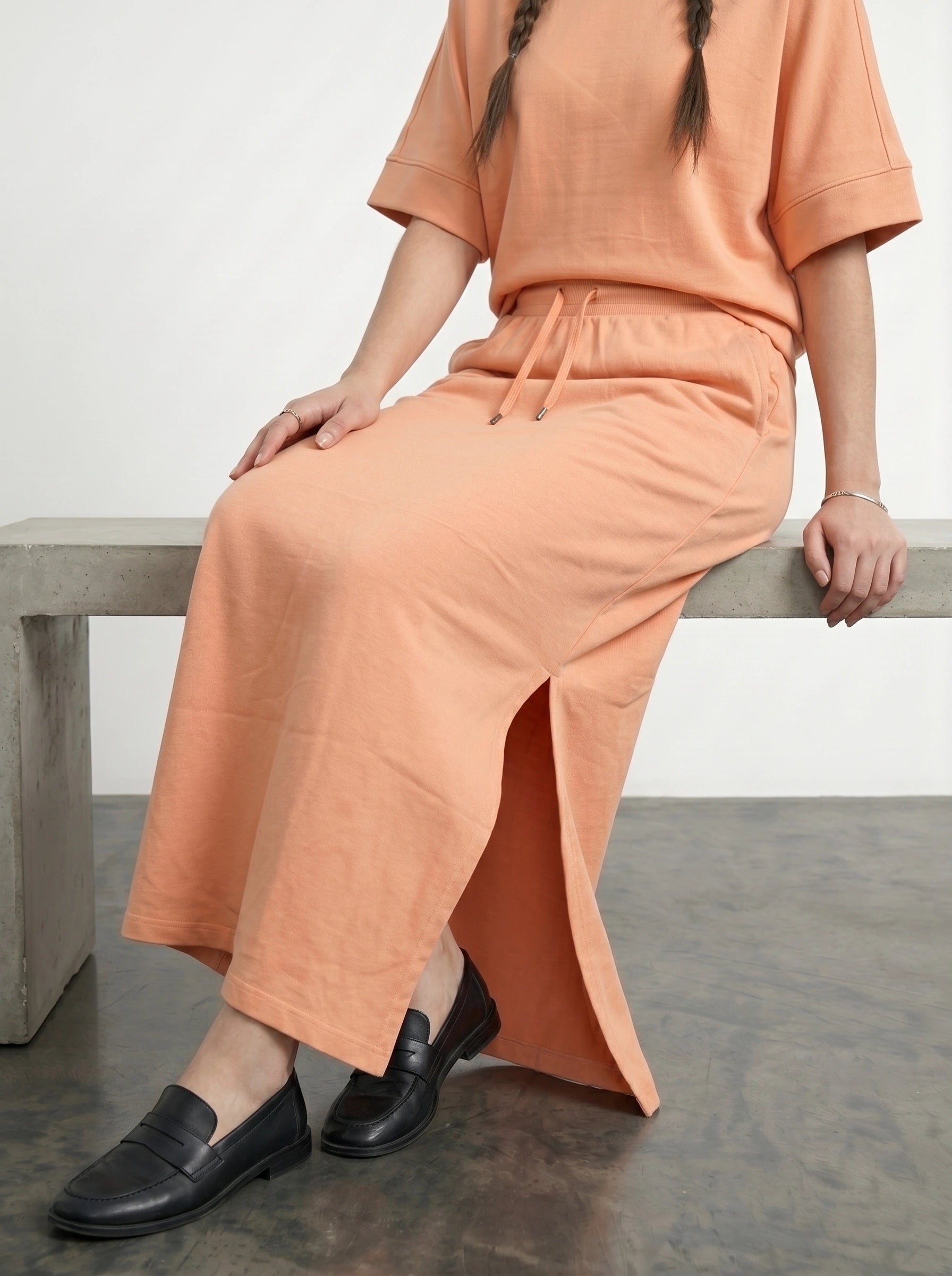 Peach Split Hem Skirt | Montivo Pakistan