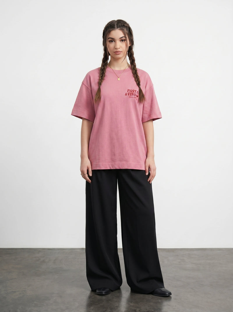 Pink Oversized Printed Tshirt | Montivo Pakistan
