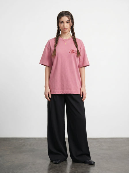 Pink Oversized Printed Tshirt