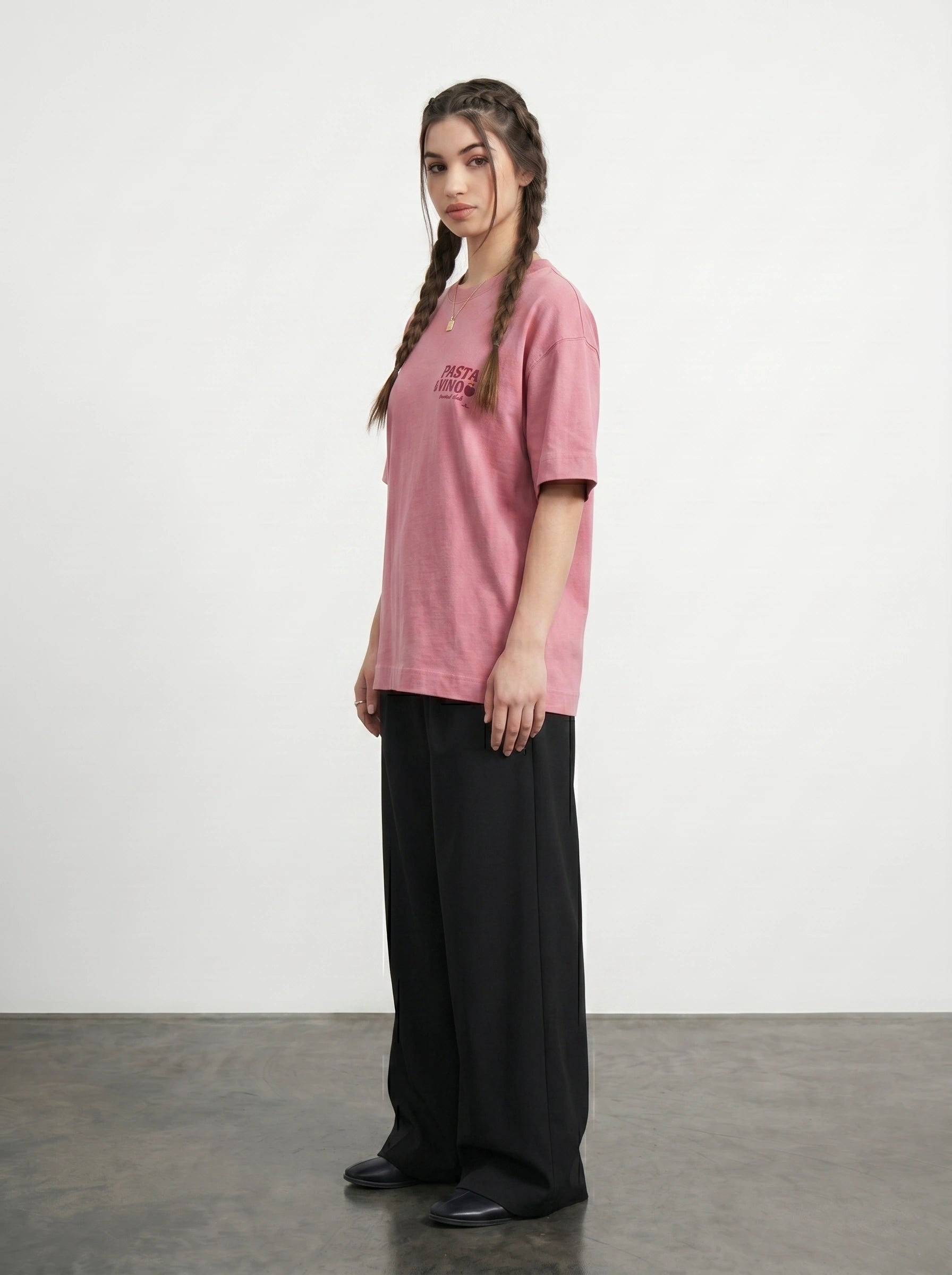 Pink Oversized Printed Tshirt