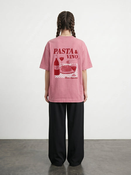 Pink Oversized Printed Tshirt