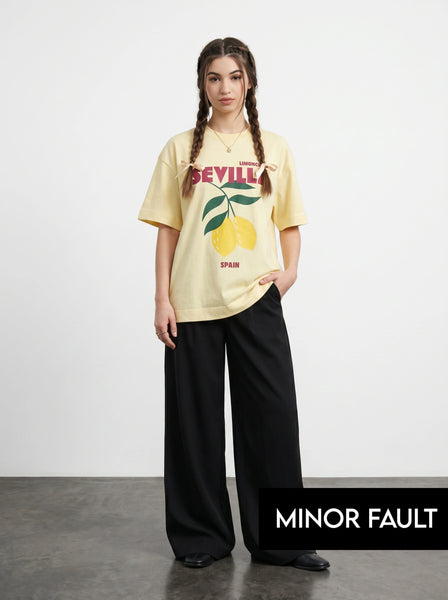 (Minor Fault) Lemon Seville Oversized Graphic Printed Tshirt