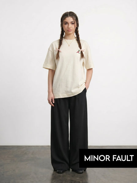 (Minor Fault) Ecru Oversized Graphic Printed Tshirt
