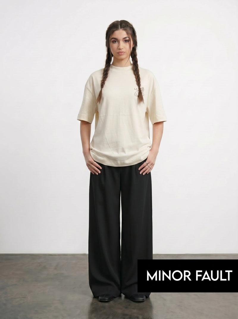 (Minor Fault) Ecru Lamer Oversized Graphic Printed Tshirt | Montivo Pakistan