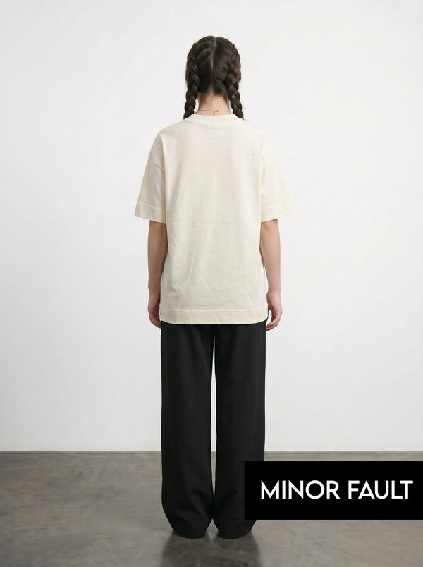 (Minor Fault) Ecru Ibiza Oversized Graphic Printed Tshirt | Montivo Pakistan