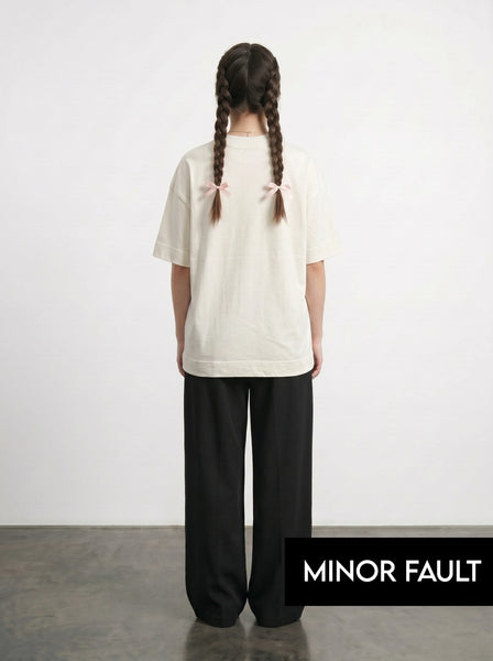 (Minor Fault) Ecru Beach Oversized Graphic Printed Tshirt