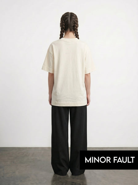 (Minor Fault) Ecru Chin Oversized Graphic Printed Tshirt