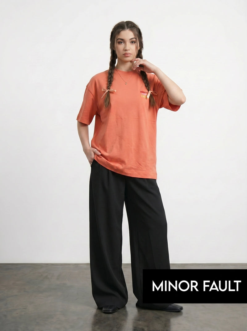 (Minor Fault) Orange Beach Club Oversized Graphic Printed Tshirt | Montivo Pakistan