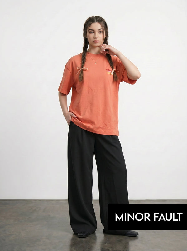 (Minor Fault) Orange Beach Club Oversized Graphic Printed Tshirt | Montivo Pakistan