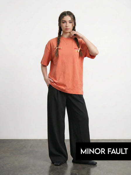 (Minor Fault) Orange Beach Club Oversized Graphic Printed Tshirt
