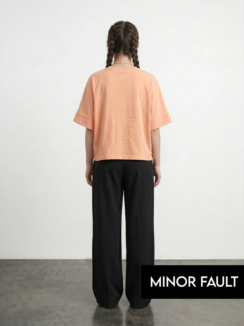 (Minor Fault) Peach Cropped Oversized Tshirt | Montivo Pakistan