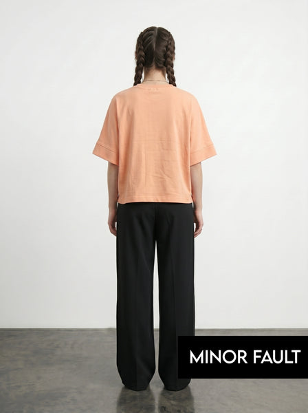 (Minor Fault) Peach Cropped Oversized Tshirt