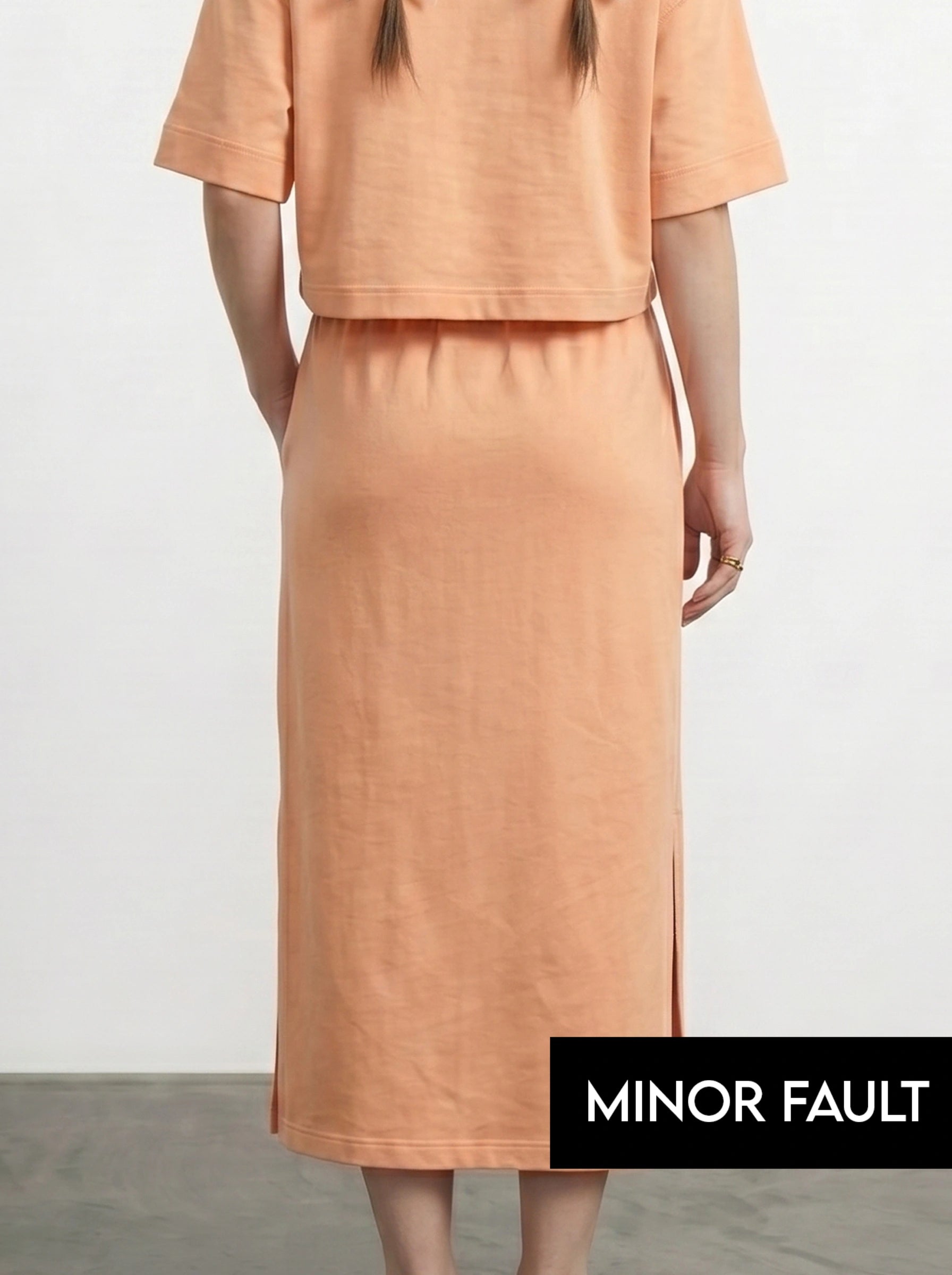 (Minor Fault) Peach Split Hem Skirt