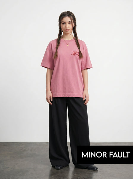 (Minor Fault) Pink Oversized Printed Tshirt