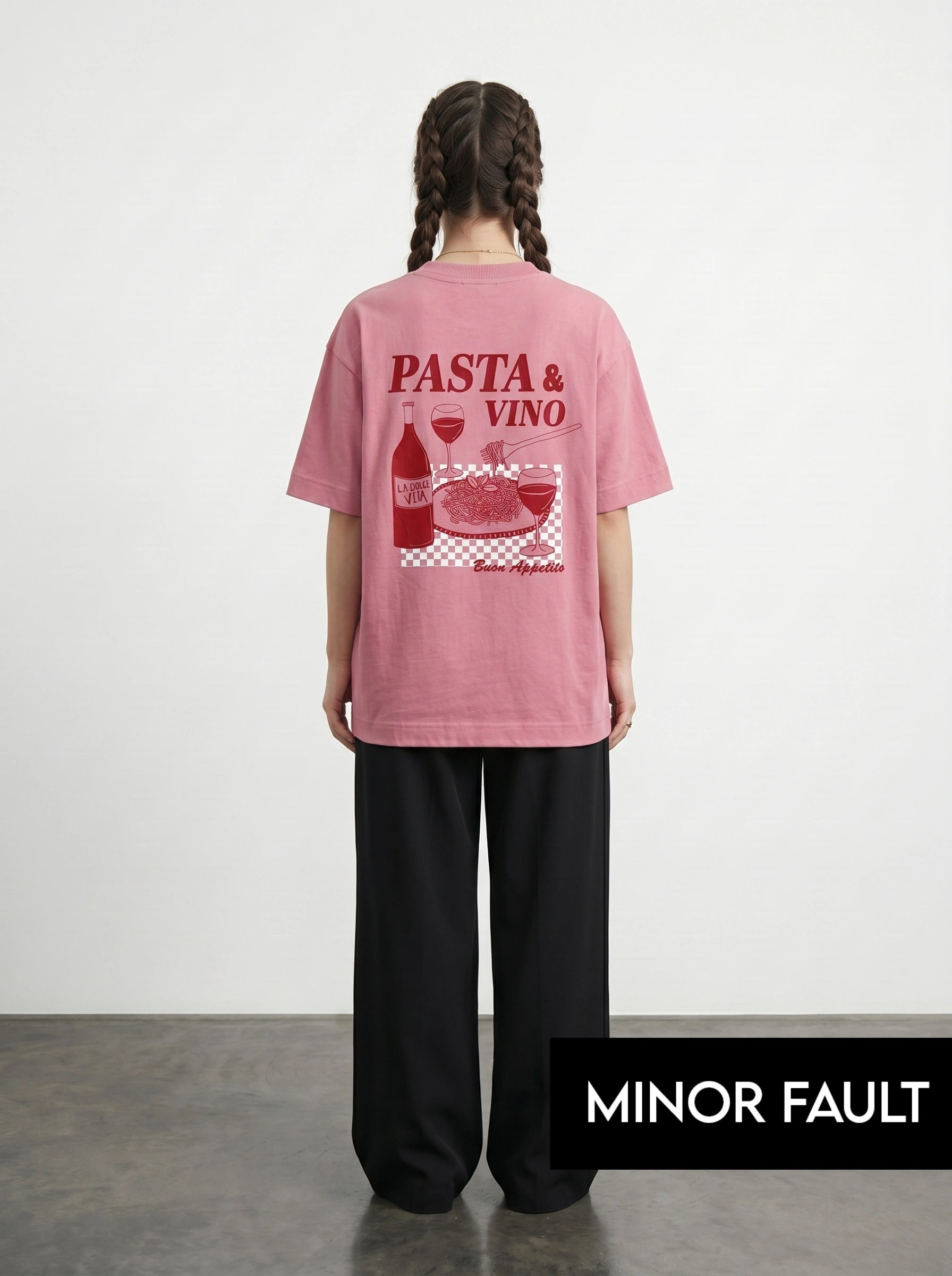 (Minor Fault) Pink Oversized Printed Tshirt