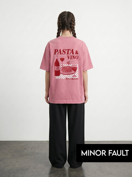 (Minor Fault) Pink Oversized Printed Tshirt