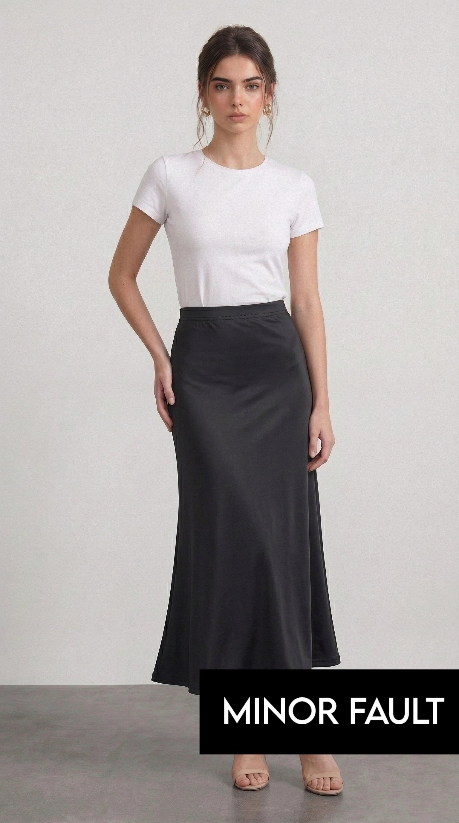(Minor Fault) Black Flared Skirt | Montivo Pakistan
