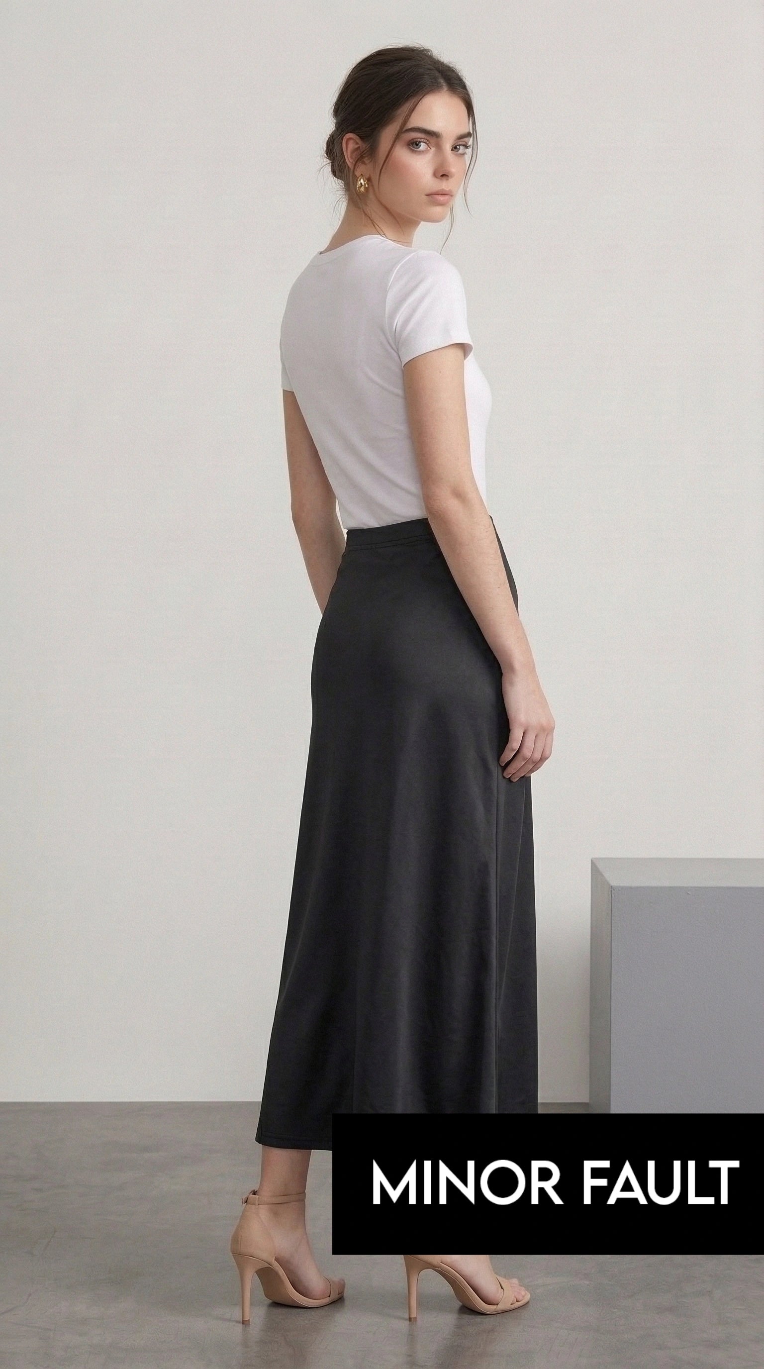 (Minor Fault) Black Flared Skirt | Montivo Pakistan