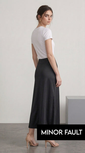 (Minor Fault) Black Flared Skirt | Montivo Pakistan