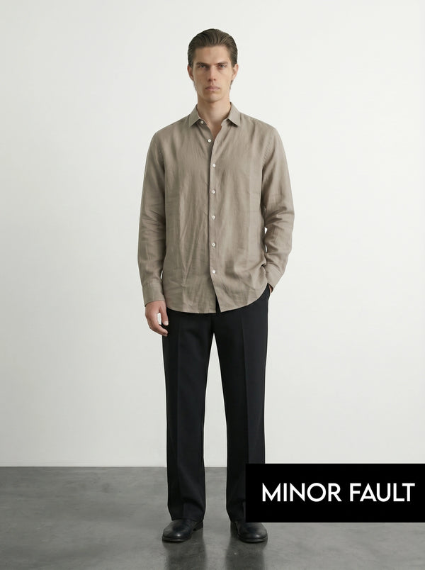 (Minor Fault) Beige Linen Oversized Shirt | Montivo Pakistan